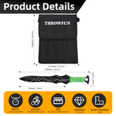 THROWFUN 4/8 Pack 9Cr17 stainless steel- 7.99''(length) 0.12''(thick) , throwing knives set  Full-Tang Throwing Set, with Nylon Sheath for Competition and Recreation Green Darts-FB-YF011